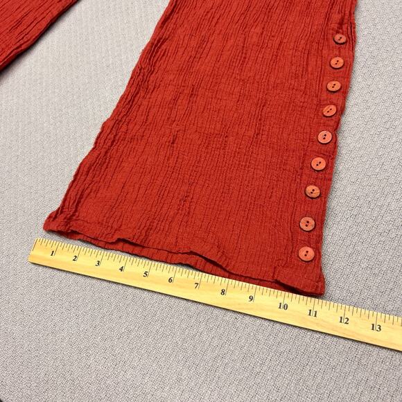 Soft Surroundings Pants Womens L Salmon Pink Ramie Rayon Pull On Wide Leg - Picture 10 of 11